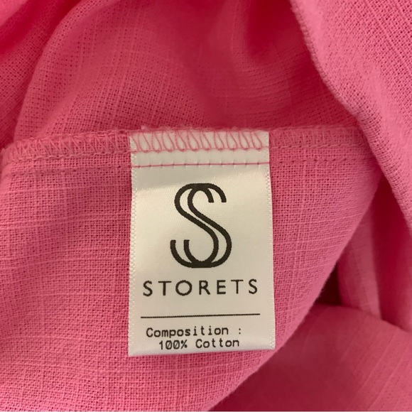 Storets Hot Pink Cotton Blazer S/M Oversized Lightweight Button Front Pockets - Picture 8 of 8